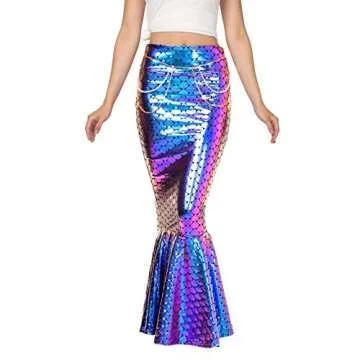 Shiny Mermaid Skirt Costume for Halloween Fun - Spooktacular Creations