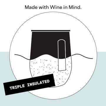 Corkcicle Stemless Insulated Wine Glass Tumbler, Gloss Powder Blue, 12 oz – Stainless Steel Stemless Wine Glass Keeps Beverages Cold for 6 Hours, Hot for 3 Hours – Non-Slip, Easy-Grip