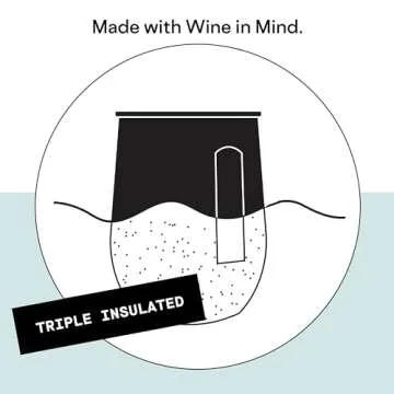 Corkcicle Stemless Insulated Wine Glass Tumbler, Gloss Powder Blue, 12 oz – Stainless Steel Stemless Wine Glass Keeps Beverages Cold for 6 Hours, Hot for 3 Hours – Non-Slip, Easy-Grip