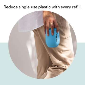 Corkcicle Stemless Insulated Wine Glass Tumbler, Gloss Powder Blue, 12 oz – Stainless Steel Stemless Wine Glass Keeps Beverages Cold for 6 Hours, Hot for 3 Hours – Non-Slip, Easy-Grip