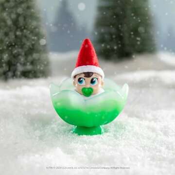 The Elf on the Shelf Frost Pips Mini Blooms Elf Baby Boy with Blue Eyes - Includes Frost Flower Cradle - for Ages 3 Years and Above