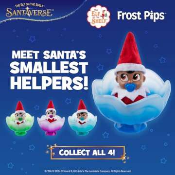 The Elf on the Shelf Frost Pips Mini Blooms Elf Baby Boy with Blue Eyes - Includes Frost Flower Cradle - for Ages 3 Years and Above