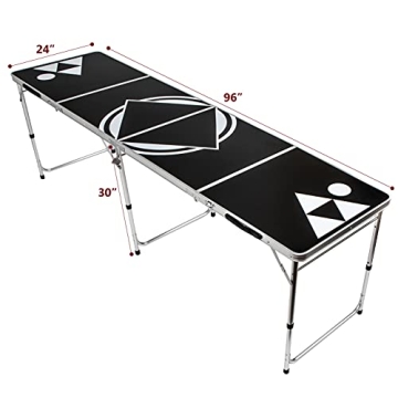 Beer Pong Table 8 Feet - Portable with Bottle Opener