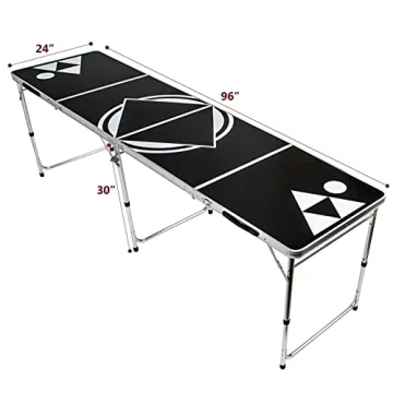 Beer Pong Table 8 Feet - Portable with Bottle Opener