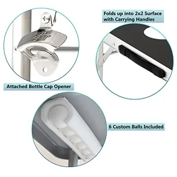 Beer Pong Table 8 Feet - Portable with Bottle Opener