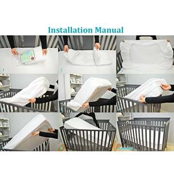 American Baby Company Waterproof Fitted Crib and Toddler Mattress Protector, Quilted and Noiseless Crib & Toddler Mattress Pad Cover, White, 52"x28"x9"