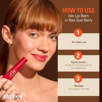 Cay Skin Isle Lip Balm with SPF 30 – Bad Gyal Berry – w/Sea Moss, Aloe Stem Cells & More – Vegan Lip Balm with Sunscreen – No SPF Taste – Non-Sticky & Glossy Hydrating for All Skin Tones