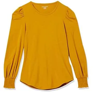 Stylish Smocked Cuff T-Shirt for Everyday Elegance