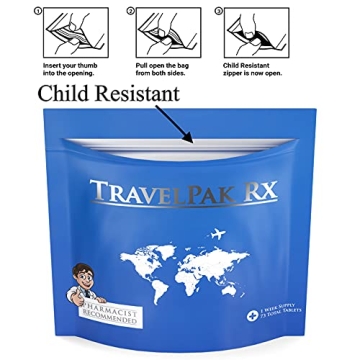 TravelPak RX Travel Essentials Medicine Kit with 73 Tablets