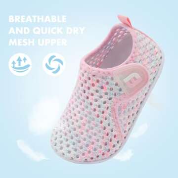 Toddler Water Shoes Baby Water Sandals Quick Dry Non-Slip Water Barefoot Swim Shoes Walking Shoes So...