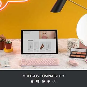 Logitech K380 Multi-Device Wireless Bluetooth Keyboard for Mac + Pebble M350 Wireless Mouse with Bluetooth or USB for iPad, Notebook, PC and Mac - Combo with Slim Portable Design, Quiet Clicks - Rose