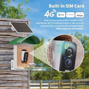 Oculview 4G LTE Bird Feeder with Camera, 1 Year Trial AI Identify HD Bird Watching Camera, 4 DIY Add...