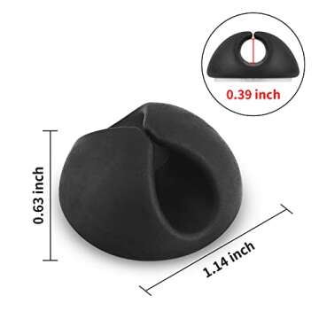 tifanso 6PCS Cable Clips Black - Adhesive Cord Cable Clips Holder Wire Organizer for Desk, Wire Hold...