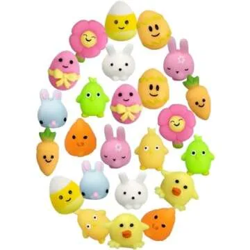 QINGQIU 24 PCS Easter Mochi Squishy Toys for Kids