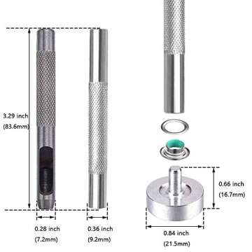 Mesee 600 Sets Grommet Kits 3/16 Inch Multi-Color Metal Eyelets Kit with Grommets Installation Tools...