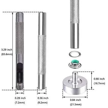 Mesee 600 Sets Grommet Kits 3/16 Inch Multi-Color Metal Eyelets Kit with Grommets Installation Tools...