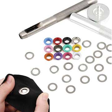 Mesee 600 Sets Grommet Kits 3/16 Inch Multi-Color Metal Eyelets Kit with Grommets Installation Tools, Clothing Eyelet Set for Bag Shoes Leather Paper Crafts DIY Project, 12 Colors