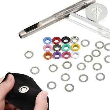 Mesee 600 Sets Grommet Kits 3/16 Inch Multi-Color Metal Eyelets Kit with Grommets Installation Tools, Clothing Eyelet Set for Bag Shoes Leather Paper Crafts DIY Project, 12 Colors