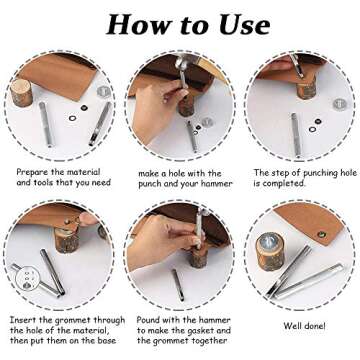 Mesee 600 Sets Grommet Kits 3/16 Inch Multi-Color Metal Eyelets Kit with Grommets Installation Tools, Clothing Eyelet Set for Bag Shoes Leather Paper Crafts DIY Project, 12 Colors