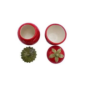First of a Kind Summer Strawberry Ceramic Jars With Lids, Set of 2 Vintage Strawberry Farmhouse Jars With Lids, Ceramic Jar for Tea, Sugar & Flour Storage