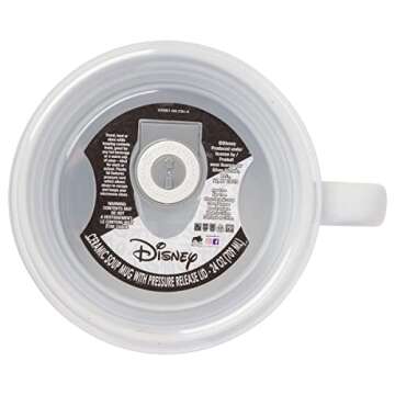 Silver Buffalo Mickey and Minnie Apple a Day Ceramic Soup Mug w Vented Plastic Lid, 24 Ounces