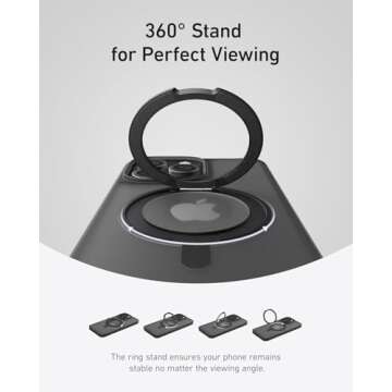 Anker Ultra Magnetic for iPhone 15 Pro Case with Sturdy 360° Ring Stand, Military-Grade Shockproof ...