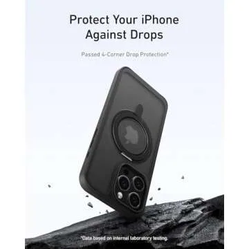 Anker Ultra Magnetic for iPhone 15 Pro Case with Sturdy 360° Ring Stand, Military-Grade Shockproof iPhone 15 Pro Kickstand Compatible with MagSafe(Black)