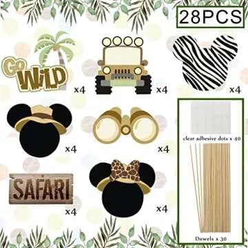 Mouse Safari Centerpiece Sticks- Let's Go Wild Jungle Animal Birthday Party Baby Shower Table Topper...