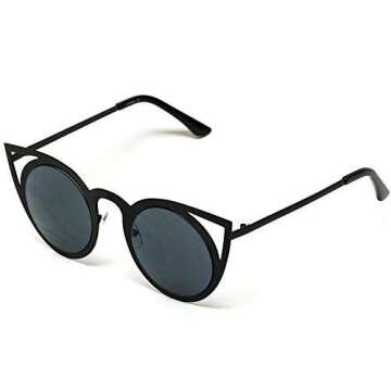 Womens Cateye Retro Fashion Retro Round Lens Cat Eye Sunglasses