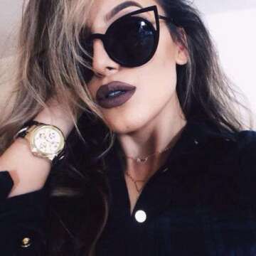 Womens Cateye Retro Fashion Retro Round Lens Cat Eye Sunglasses