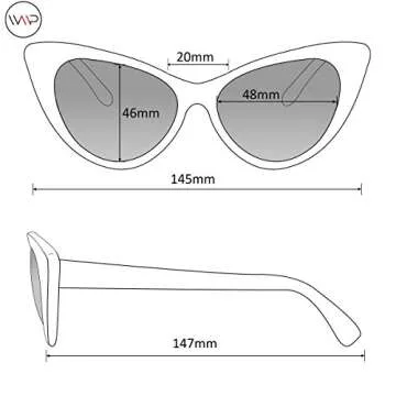 Womens Cateye Retro Fashion Retro Round Lens Cat Eye Sunglasses