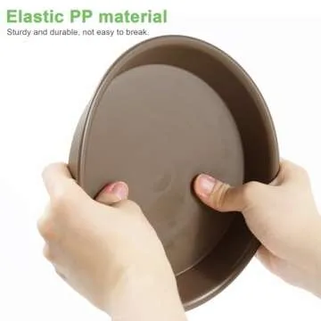 QDBNW Plant Saucers 12 inch of 3 Pack Brown Heavy Duty Plastic Large Plant Drip Trays for Pot Indoor Outdoor Plant Water Catcher Trays