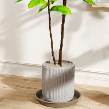 QDBNW Plant Saucers 12 inch of 3 Pack Brown Heavy Duty Plastic Large Plant Drip Trays for Pot Indoor Outdoor Plant Water Catcher Trays