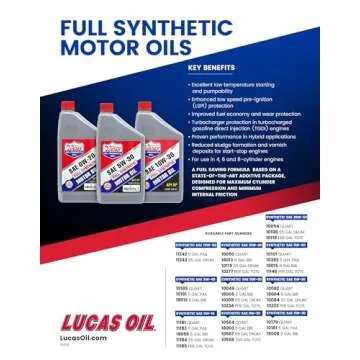 Lucas Oil Full Synthetic 10W-30 Motor Oil - 6 Quarts