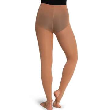 Capezio Women’s Opaque Tight - Toasted Almond, S/M US | Seamless Comfort and Style