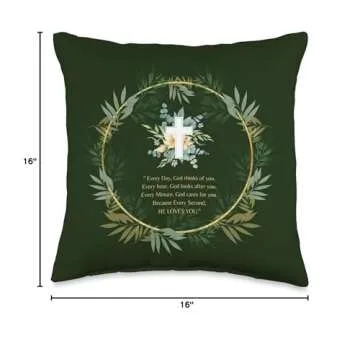 100xGifts Christian Faith Clergy Congregation Priest Pastor Deacon Throw Pillow, 16x16, Multicolor