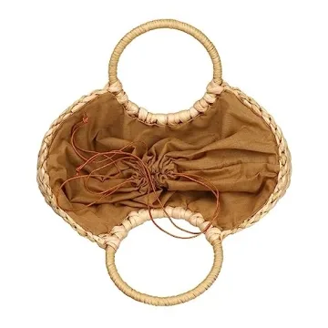 Womens Large Straw Bags Beach Tote Bag Handwoven Hobo Bag Summer Beach Bag Straw Handbag (Brown)