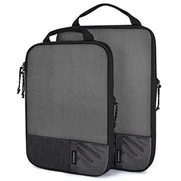 BAGSMART 2 Set Compression Packing Cubes for Streamlined Travel Organization, Lightweight Travel Acc...