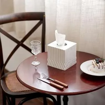Elegant White Tissue Box Cover for Modern Decor