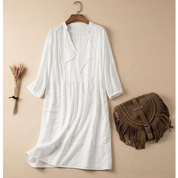 Lafural Womens V Neck Casual Summer Dresses with Pockets