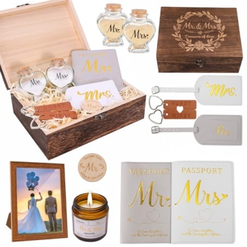 MGparty Wedding Gifts for Bride and Groom, Engagement Gifts for Couples, Mr and Mrs Anniversary Hone...