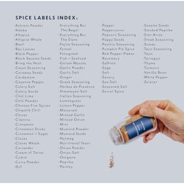 Chic Minimalist Spice Jar Labels - 89 Waterproof Stickers for Kitchen Organization