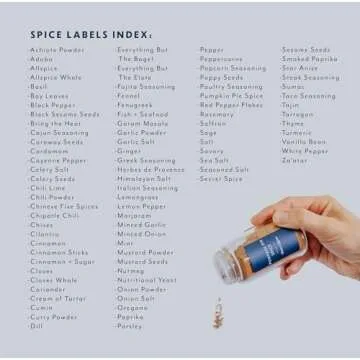 Chic Minimalist Spice Jar Labels - 89 Waterproof Stickers for Kitchen Organization