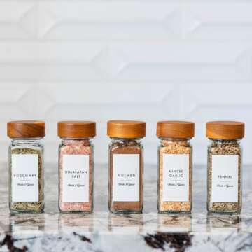 Minimalist Waterproof Labels for Stylish Spice Organization