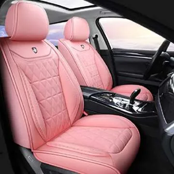 YJZT01 Pink Leather Full Set Car Seat Covers - Soft and Stylish