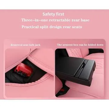 YJZT01 Pink Leather Car Seat Covers - Universal Fit Set