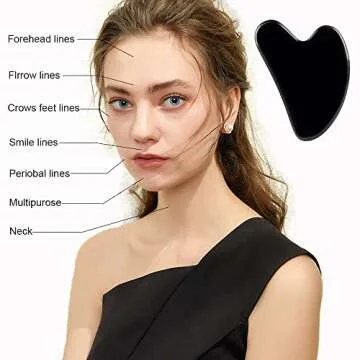 Ditind Gua Sha Facial Tools, Black Obsidian Gua Sha Massage Tool, Natural Jade Guasha Tool for Face and Body Skin Massage. Gua Sha Set for SPA Acupuncture Therapy, Trigger Point Treatment.