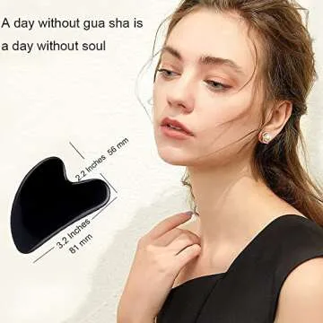 Ditind Gua Sha Facial Tools, Black Obsidian Gua Sha Massage Tool, Natural Jade Guasha Tool for Face and Body Skin Massage. Gua Sha Set for SPA Acupuncture Therapy, Trigger Point Treatment.