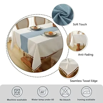 Rustic Farmhouse Tablecloth - Laolitou 55x55 Inch