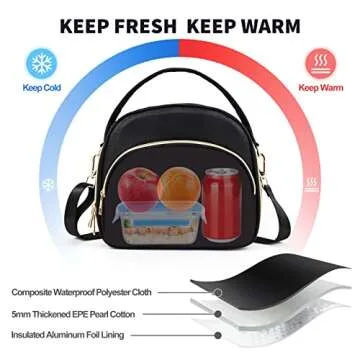 LLEGASTE Insulated Lunch Tote Bag for Work and School